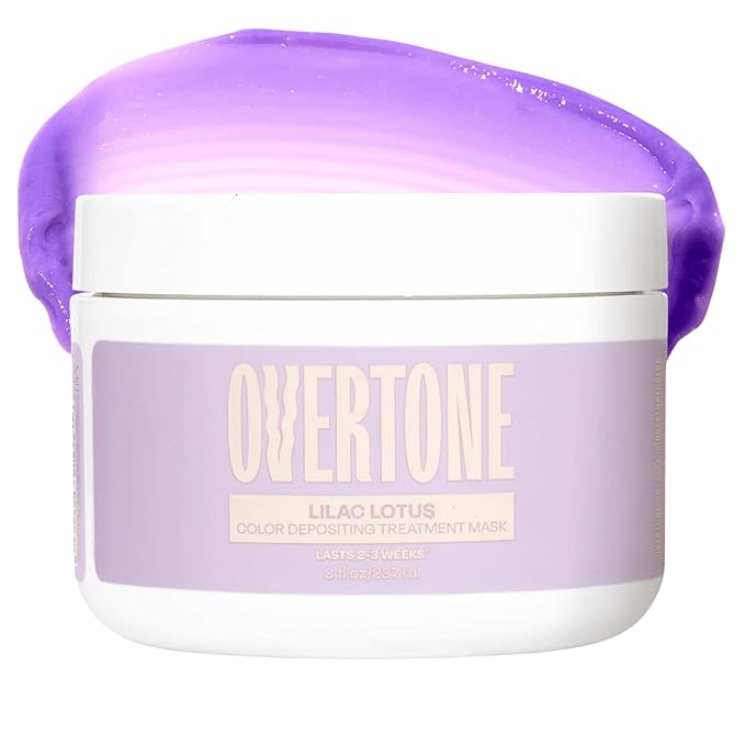 Overtone Semi Permanent Hair Color Conditioner, Lilac Lotus, 8 oz, Nourishing, Damage-Free, Color Depositing Mask for All Hair Types with Shea Butter & Coconut Oil, Vegan & Cruelty-Free