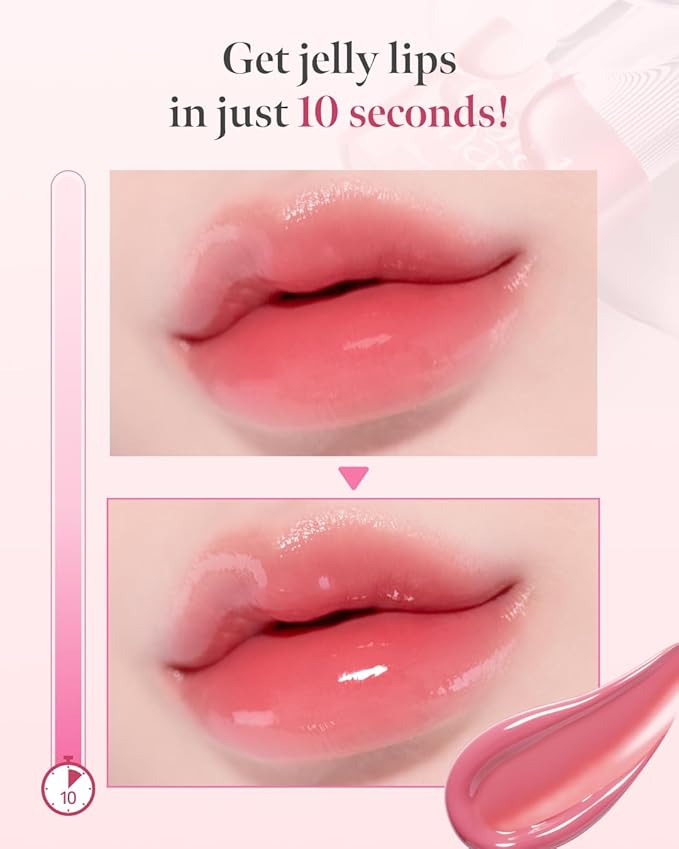 CORLAHAZE Glow Lock Jelly Tint 112 Nutty 4g, Hydrating Jelly Glow Lip Stain, Glass-Like Shine Lip Gloss, Long-Lasting Color, Moisturizing Lip Enhancer, Collectible Lock-Shaped Design, Korean Makeup