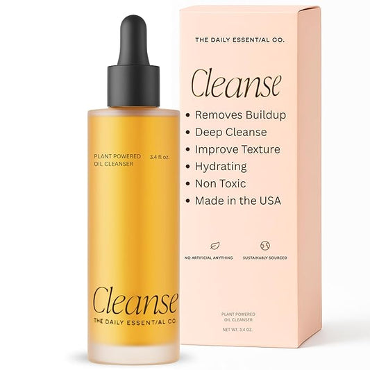 The Daily Essential Jojoba Cleansing Oil For Face Pore Cleaner Non-Toxic + Plant Based | Gentle Deep Cleanser, Makeup Remover, Moisturizing | Cleaner Healthy Skin