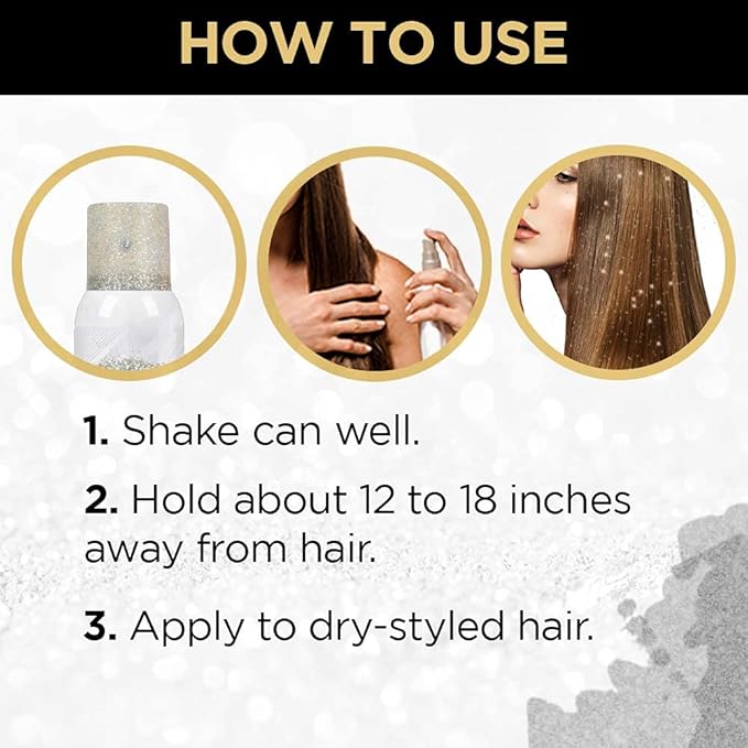 Punky Temporary Hair and Body Glitter Spray, Gold/Silver – Glitters Hairspray, Adds Shimmery Glow, Hair Glitter for Kids, Women, Men 3.5 oz