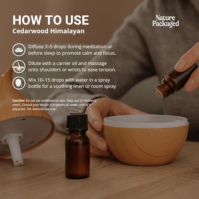 Cedarwood Himalayan Essential Oil - 100% Pure Steam Distilled Natural Cedarwood Himalayan Oil (Aceite de Cedro) from Natural Biotech NBT India for Aromatherapy & DIY Projects - 2lbs
