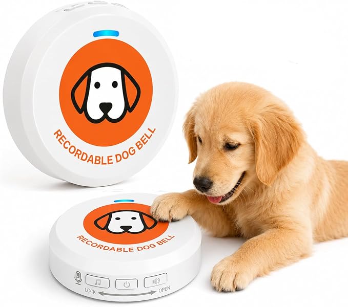 ChunHee Recordable Dog Doorbell – Train Your Dog with Your Own Voice, Puppy Potty Training Bell for Dogs to Go Outside, Touch Activated Dog Button with Potty & Outside Sounds
