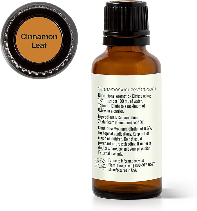 Plant Therapy Cinnamon Leaf Essential Oil 30 mL (1 oz) 100% Pure, Undiluted, Therapeutic Grade