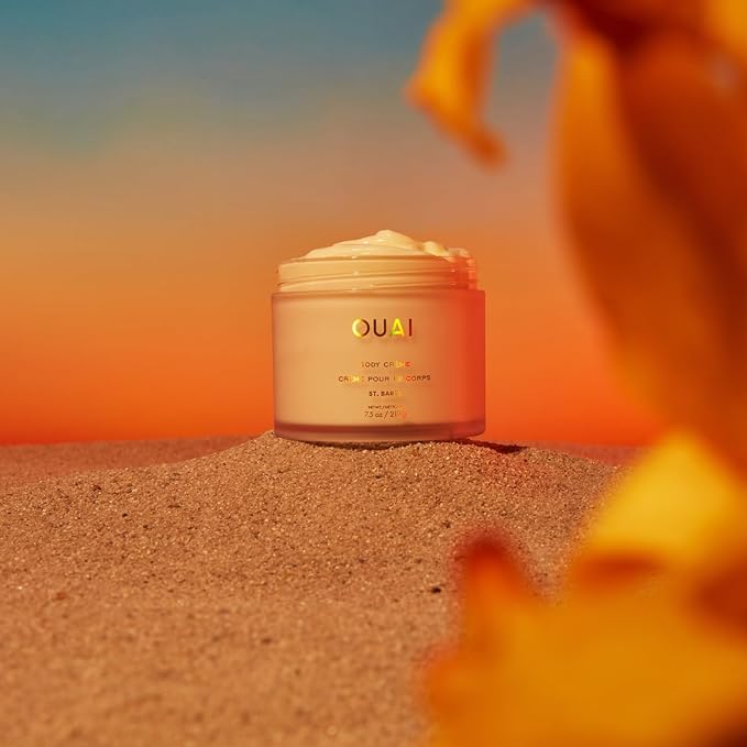 OUAI Body Cream, St. Barts - Hydrating Whipped Body Cream with Cupuaçu Butter, Coconut Oil and Squalane - Softens Skin and Delivers Healthy-Looking Glow - Sulfate-Free Skin Care (7.5 Oz) (Pack of 2)