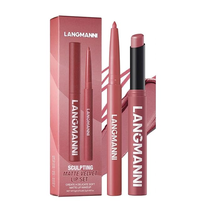 Lip Liner & Lipstick Set (12 Shades) - Long-Lasting, Waterproof & Transfer-Proof Matte Lip Kit, Smooth Creamy Texture, Bold to Nude Shades for Everyday & Party Wear, Ideal for Makeup Lovers (07)