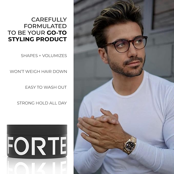 Alex Costa Molding Paste by Forte Series Low Shine Hair Paste for Men Lightweight Hair Texturizer Adds Volume and Definition Medium Flexible (75 ml)