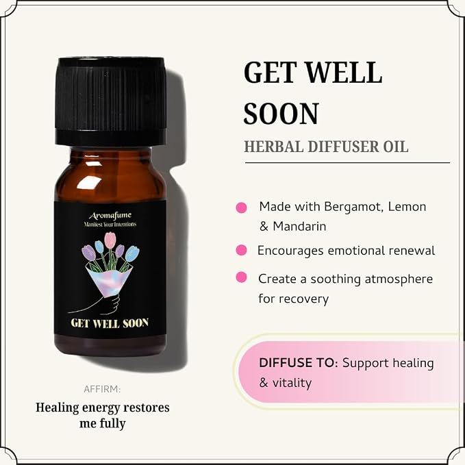 Get Well Soon, Love & Protection Oils | 3 x 10ml | Ideal for Emotional Comfort, Restorative Energy etc | Manifestation & Mindfulness