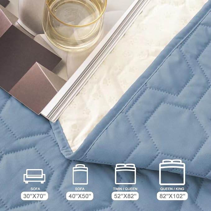 Tcksstex Waterproof and Anti-Slip Dog Bed Cover and Pet Blanket Sofa Pet Bed Mat ，car Incontinence Mattress Protectors Furniture Couch Cover for Most Cats Dogs, Pets（30x70-Stoneblue）