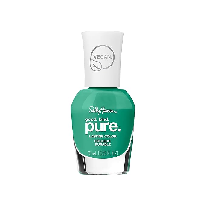 Sally Hansen Good. Kind. Pure. Nail Polish | Plant-Based, Vegan, 16-Free Formula | Opaque, Shiny | 377 Thyme Off | Bright Green Nail Color