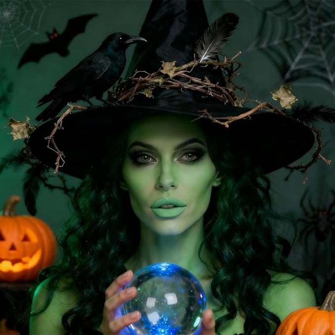 9 Colors Green Glitter Matte Eyeshadow Makeup Palette, Elphaba Witch Costume Eyeshadow Makeup, Highly Pigmented Bright Neon Dark Green Eye Shadow for Fairy Joker Goth Wicked Halloween Parties Makeup