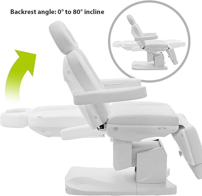SKINACT Bellage Electric Treatment Table (Chair) 4 Electric Adjustable Motors (White)