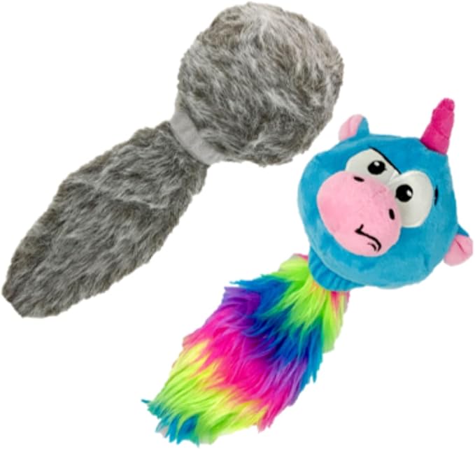 Hyper Pet Doggie Tail and Unicorn Pal Interactive Plush Dog Toys, 2 Pack | Value duo wiggles, vibrates and barks to bust boredom with stimulating play, colors may vary, keeps curious pups engaged