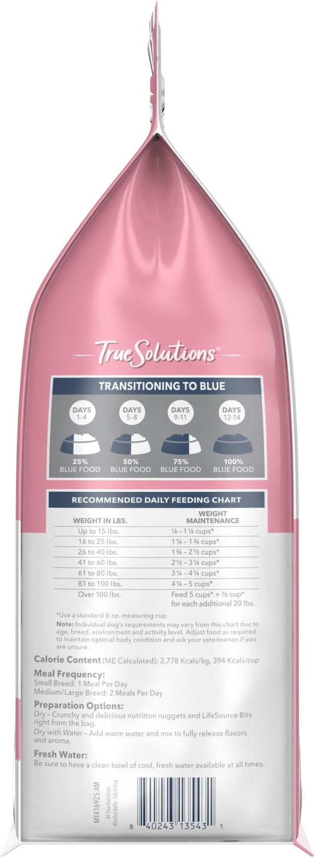 Blue Buffalo True Solutions Digestive Care Chicken Adult Dry Dog Food, 4 lb | Clinically Proven Prebiotic Fiber, Veterinarian Formulated, No Corn, Wheat, or Soy