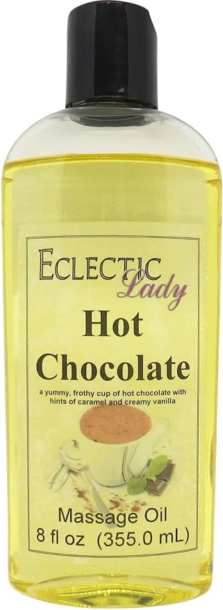 Hot Chocolate Massage Oil, 8 oz, With Sweet Almond Oil and Jojoba Oil