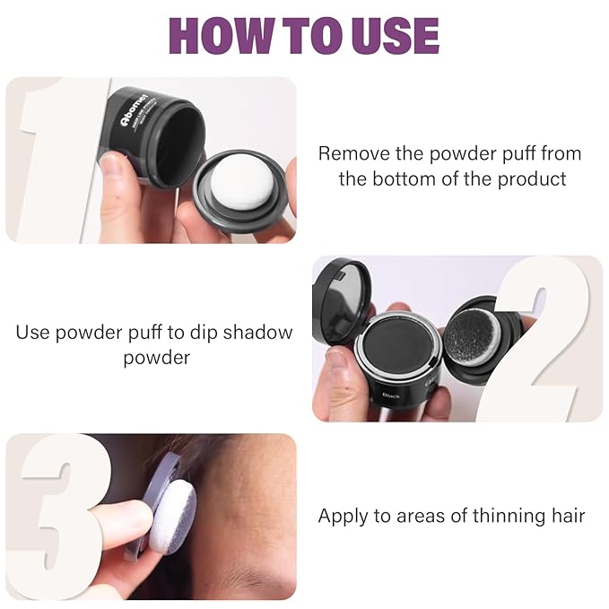 Hairline Powder Instantly Conceals Hair Loss, Root Touch Up Hair Color Powder, Hair Toppers for Women Men, Hair Fibers for Thinning Hair, Root Cover Up lasting 24 hours (Light Brown, 0.35)