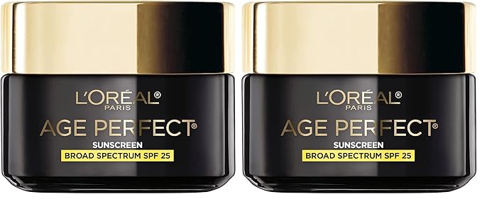 LOreal Paris Age Perfect Cell Renewal Anti-Aging Day Moisturizer with Broad Spectrum SPF 25 Sunscreen,Antioxidants,and Vitamin E 1.7oz,(Pack of 2)