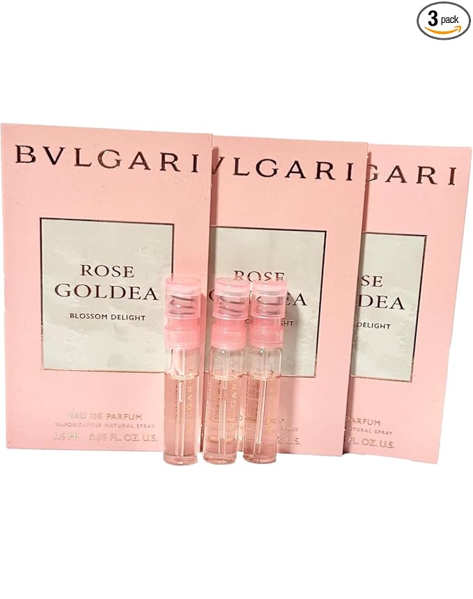 BVLGARI Sample Perfume Rose Goldea Blossom Delight EDP Spray Sample Vials1.5 ml / 0.05 Fl Oz Women Perfume Set of 3
