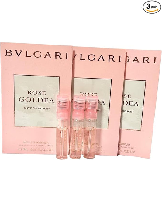 BVLGARI Sample Perfume Rose Goldea Blossom Delight EDP Spray Sample Vials1.5 ml / 0.05 Fl Oz Women Perfume Set of 3