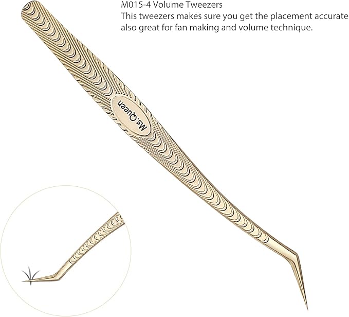 Ms.Queen Lash Tweezers for Eyelash Extension-Professional Lashing Tweezers for Mega Volume Mink Eyelashes Extensions Applying,Volume