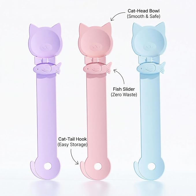 3Pack Lickable Cat Treat Squeezer Spoon Dispenser Feeder, Puree