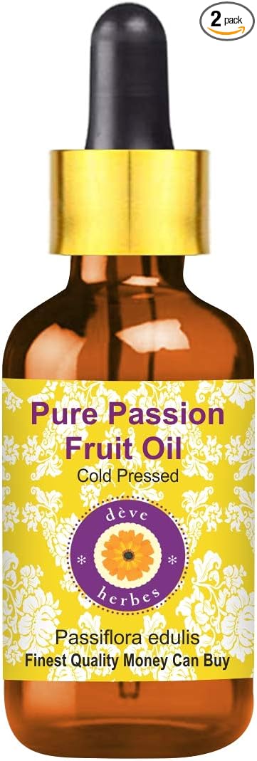 dève herbes Pure Passion Fruit Oil (Passiflora edulis) with Glass Dropper Cold Pressed 30ml (1 oz)