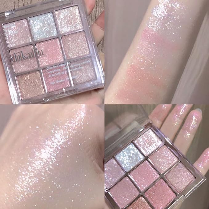 Kayswang 9 Colors Glitter Eyeshadow Makeup Palette, Eye Shadow Powder，Matte High Pigmented Colorful,Creamy Texture, Long LastingEyeshadow Powder Cosmetics,Natural Waterproof (14#)