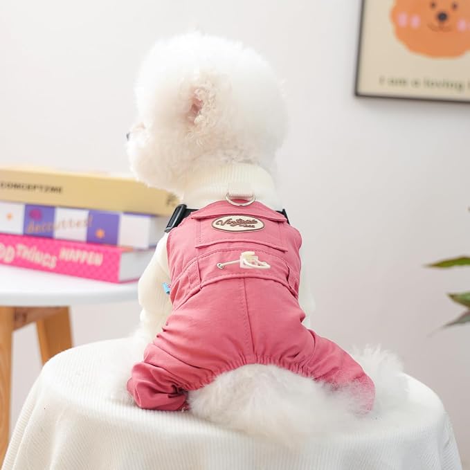 Dog Stylish Overalls Comfortable One Piece Puppy Outfits Summer Bib Overalls for Small Dogs Cute Pet Jumpsuit Onesie Chihuahua Yorkies Birthday Holiday Clothes Costume