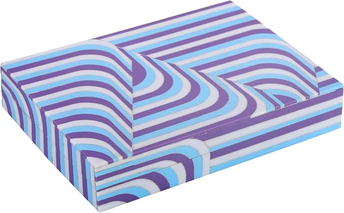 Handicrafts Home Large Decorative Storage Box with Lid– 8x6x1.5” Coffee Table Organizer, Keepsake-Decorative Boxes for Home Decor, Stylish Decorative Box for Office Décor-Carnaby Hip