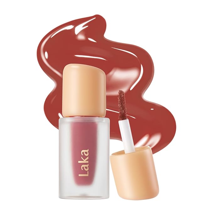Laka Fruity Glam Tint Mini, 1.9g/0.07oz, Glowing Lip Stain with Wide Color Spectrum, Hydrating & Lightweight Texture, Buildable Color, Non-Sticky, Vegan, K-Beauty (#150 Pepper)
