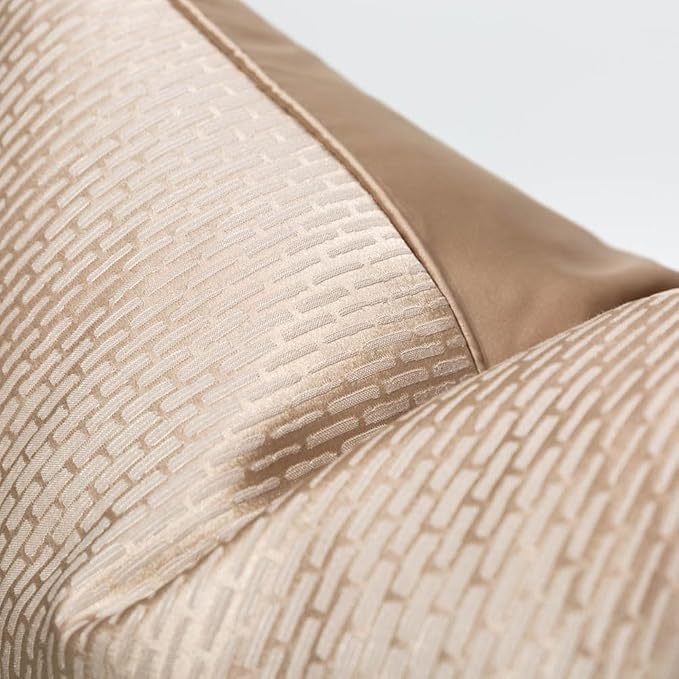 vctops Gold Decorative Luxurious Throw Pillow Covers Jacquard Square Cushion Cases Pillowcase for Bed Sofa Couch Chair Car Home Decor (Brown B,20"x20")