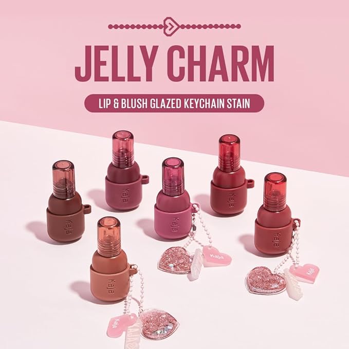 Kaja Lip & Blush Glazed Keychain Stain - Jelly Charm 06 Mocha Glaze | with Triple Berry Complex, Lemon Fruit Extract & Olive Squalane, Hydrating, Long Lasting Lip Tint