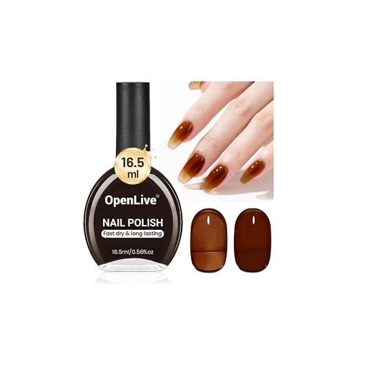 16.5ml Jelly Sheer Amber Nail Polish Large Volume Quick Dry Nail Polish, Long Lasting Shine, Fingernail Toenail Nail Art DIY Home Travel Nail Art Gift