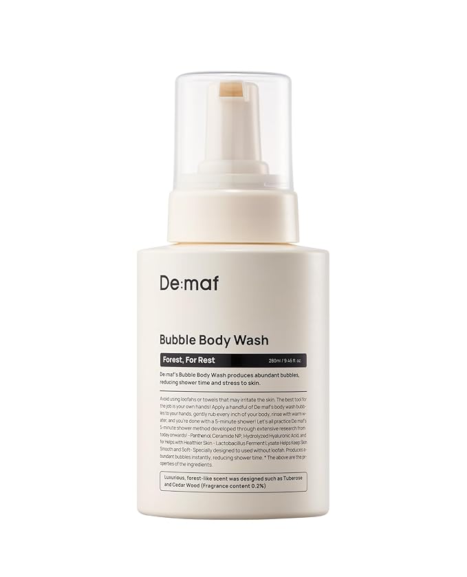 De:maf Forest For Rest Bubble Body Wash - Gentle Body Wash Korean Skincare for All Skin Types