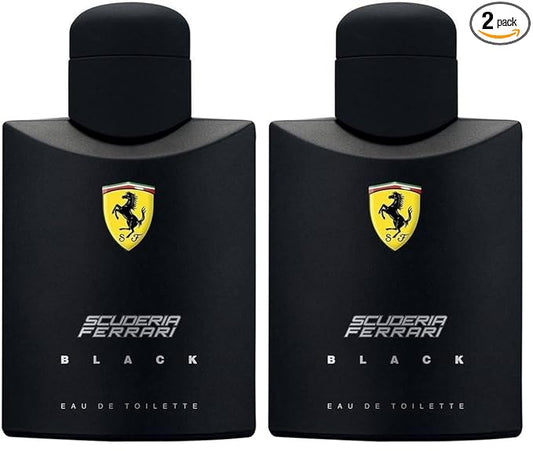 Ferrari Scuderia Black Eau De Toilette Spray For Men, 4.2 Ounce (Pack of 2)