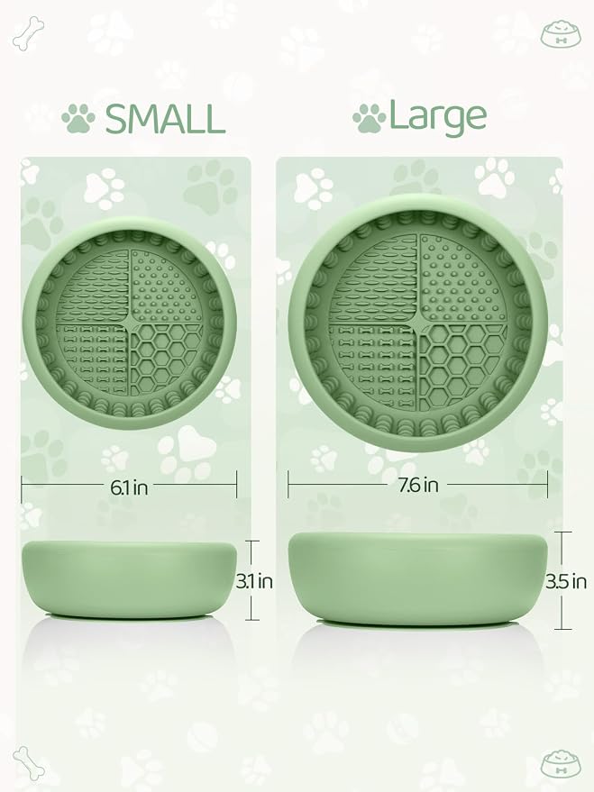 Dog Lick Bowl for Large Dogs, Lick Mat, Slow Feeder Lick Bowl with Brush and Scraper,Strong Suction, Freeze Licking Bowl for Anxiety Relief, Enrichment & Distraction, Dishwasher Safe 7.6 * 3.5 inch