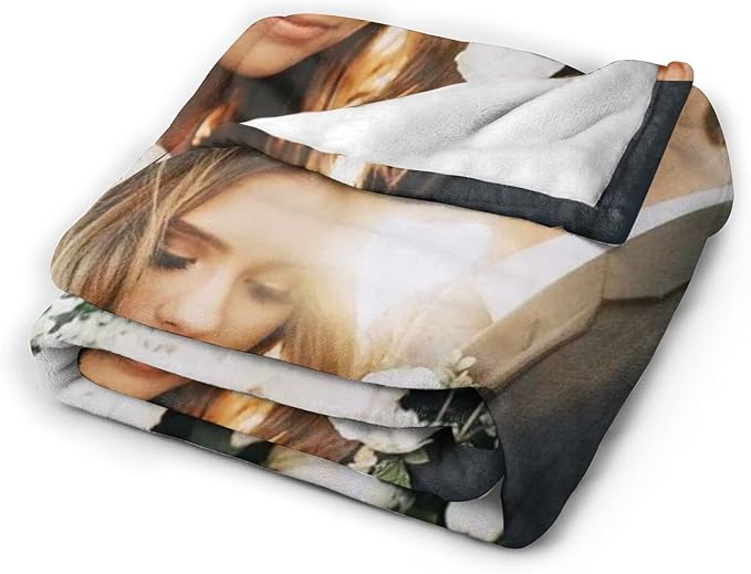 QETXVI Custom Blanket with Photos Text Customized Blanket Personalized Flannel Throw Blankets for Adult Kid Birthday Christmas Halloween Fathers Mothers Valentines Gift - 50"x 60"