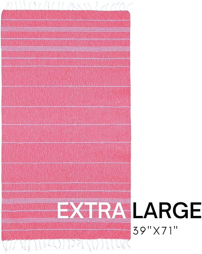 BAY LAUREL Turkish Beach Towel with Travel Bag 39 x 71 Quick Dry Sand Free Lightweight Large Oversized Towels Light
