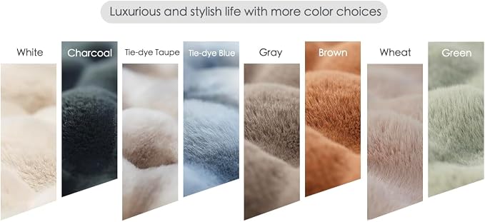 Super Comfort Oversized Warm Thick Bubble Luxury Plush Rabbit Faux Fur Throw Blanket, Fluffy Blanket,Soft Cozy Blanket for Couch Chair Bed Sofa Living Room (Wheat, 60inX80in)