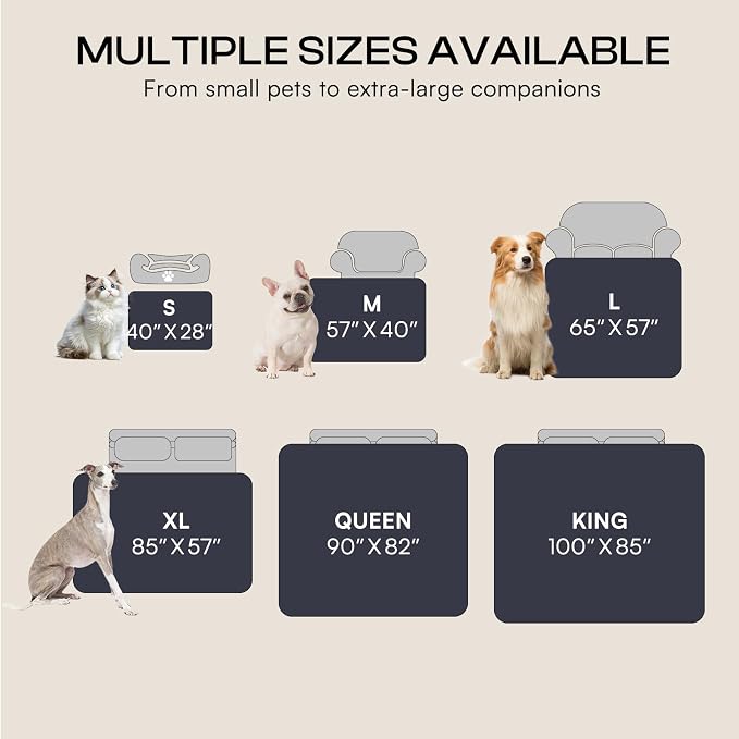 Luciphia Waterproof Dog Blanket, Reversible Sherpa Fleece for Couch Cover | Reversible waterproof pet blanket soft fleece machine washable protect couch bed, Dark Grey 57" x 40"