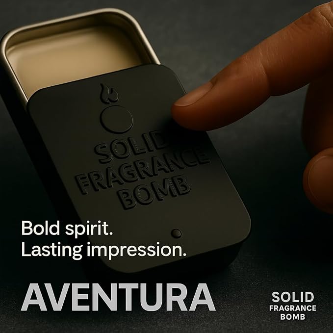 – Premium All-Natural Solid Cologne for Men & Women | Long-Lasting, TSA-Safe, Alcohol-Free, Halal, Handmade Travel Fragrance Balm (Aventura)