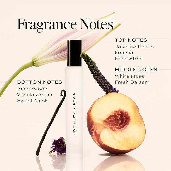 DIME Beauty Lovely Sweet Dreams Perfume for Women - Woodsy Eau de Toilette with Vanilla, Amberwood & Jasmine - Clean Fragrance, Hypoallergenic, Vegan, Travel Spray, 0.34 oz / 10 ml