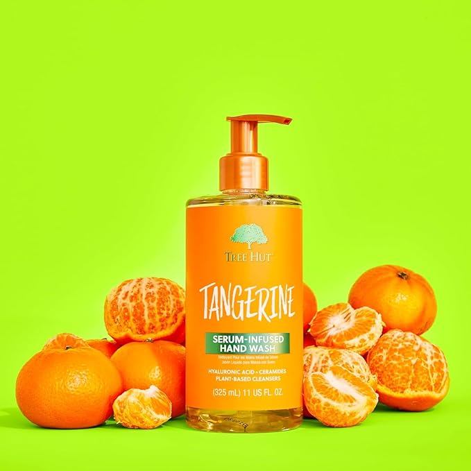 Tree Hut Tangerine Serum Infused Hand Wash, Nourish & Hydrate Hands with Strengthening Skin Care, Long Lasting Scent, Cleanse & Lock in Moisture, 11 fl oz.