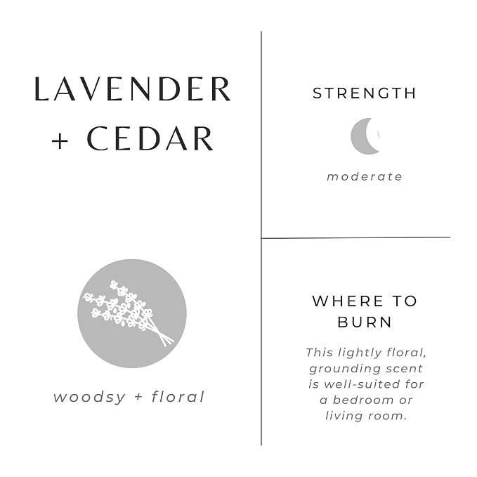 Slow North Lavender + Cedar Candle - Essential Oils and Pure Soy Wax Candle in a Reusable Frosted Glass Jar - A Unique Scented Candle Hand-Poured in the USA (8 oz)