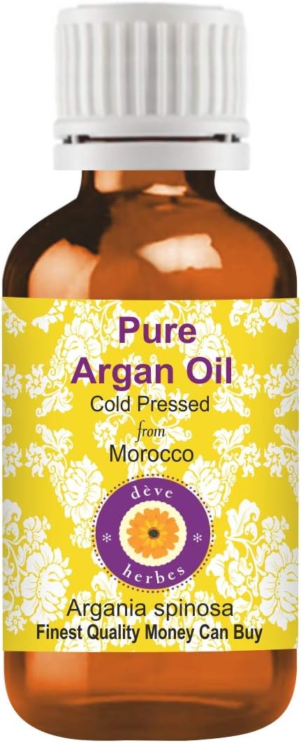Deve Herbes Pure Argan (Moroccan) Oil (Argania spinosa) Cold Pressed 100ml (3.38 oz)