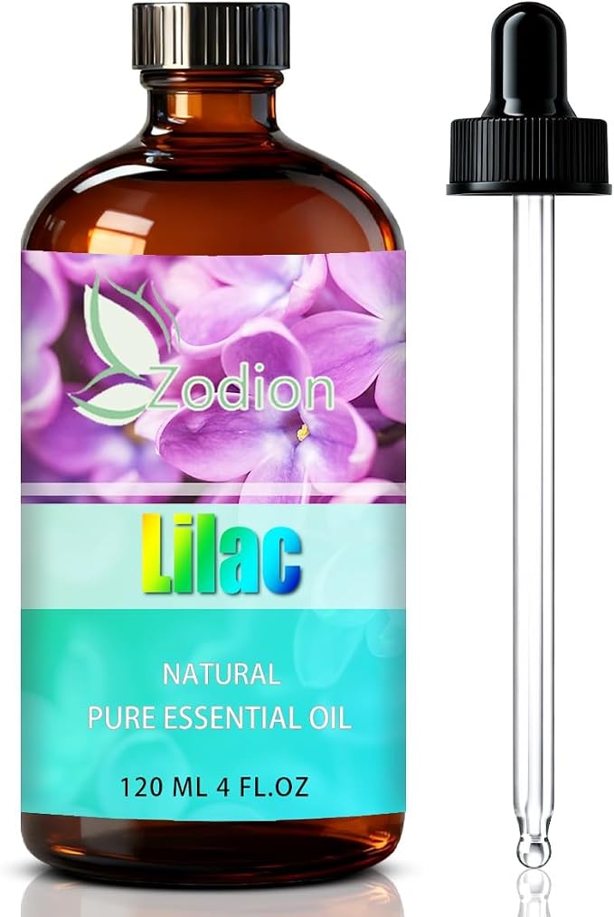 Lilac Essential Oil - Lilac Oil for Diffuser, 4 Fl Oz(120ml) | Candle Making, Soap Making, aroma, Strong Scent, Pure, Natural, Home Fragrance, Massage