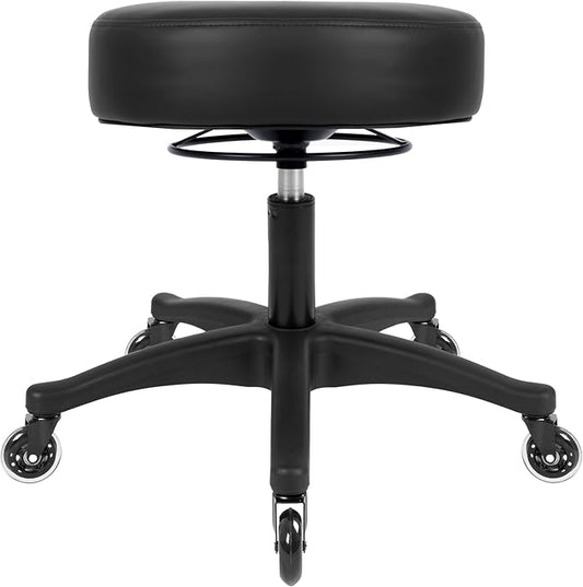 TAKE UR SEAT® All-Purpose Stools with Adjustable Seat and Easy Clean Performance Fabrics for Cleanroom Lab Medical Office Classroom Shop Garage Spa Massage Tattoo(Blade Wheels) (15" Black)