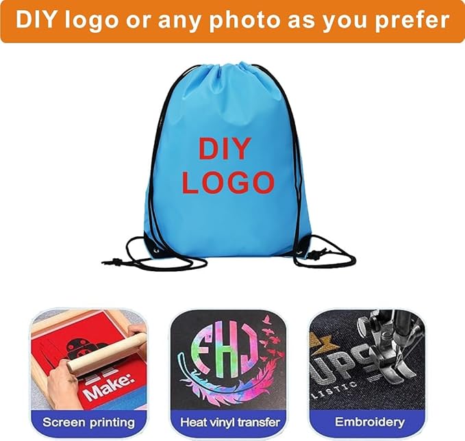 Drawstring Backpack Bulk 30Pcs Draw String Backpack Bags DIY Gym Sports Traveling Yoga Cinch Bag Sackpack Drawstring (sky blue)