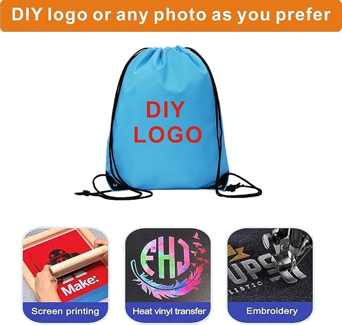 Drawstring Backpack Bulk 40Pcs Draw String Backpack Bags DIY Gym Sports Traveling Yoga Cinch Bag Sackpack Drawstring (sky blue light blue)