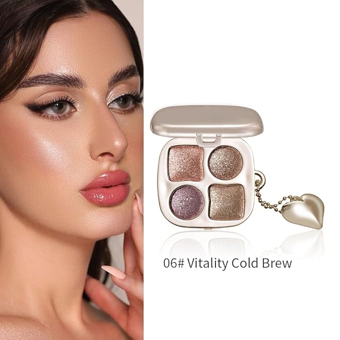 Metallic Rose Gold Shimmer Eyeshadow Palette with Mirror, High Pigment Blendable Long-Lasting Mini Eye Shadow Kit, Gold Bronze Glitter & Neutral Glam Makeup Palette for Blue, Green & Brown Eyes 6