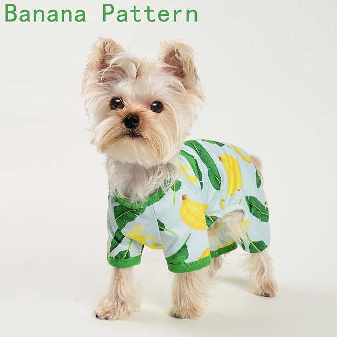 Dog Pajamas for Small Dogs Boy Girl, Dog Clothes Tiny Chihuahua Yorkie Spring Summer Shirt, Cute Puppy Outfit Pjs Jumpsuit Cat Onesie Apparel Pet Clothes